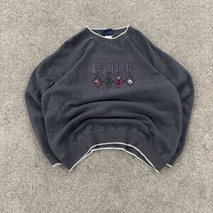 Vintage 90s MC Sport Golf Embroidered Sweatshirt Gray Crewneck 2XL
